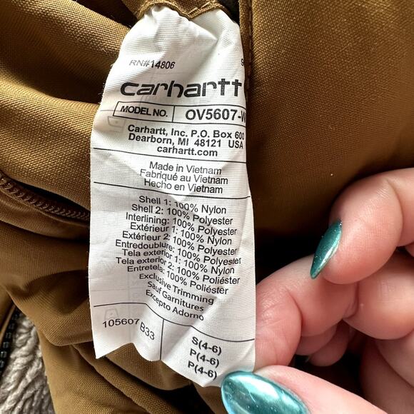 Carhartt Women Size 4-6 Montana Reversible Relaxed Fit Insulated Vest Oak Brown - Picture 10 of 10